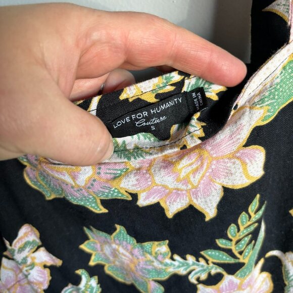 Love for Humanity floral dress linen blend size S. - Picture 5 of 5